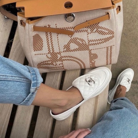 CHANEL Shoes - ❌❌ SOLD Chanel NIB Loafers White Leather Quilted Silver Turnlock CC Logo
